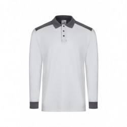 Long sleeve two-tone stretch polo shirt 105529S