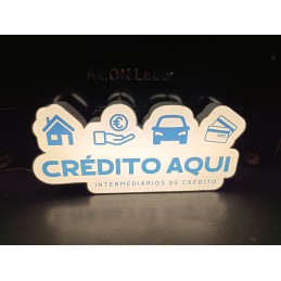 Logo 3D Acrílico + Alumínio + Dibond + Led